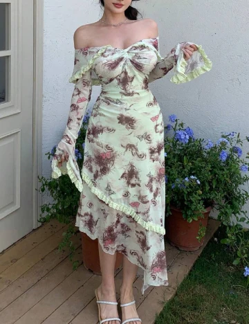 Rochie medie Dazy, verde