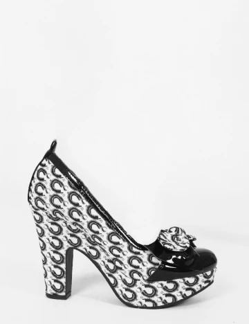 Pantofi SHEIN, alb/negru