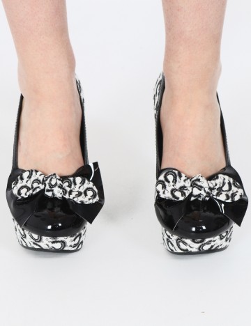 Pantofi SHEIN, alb/negru