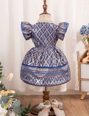 Rochie Shein Kids, albastru/auriu