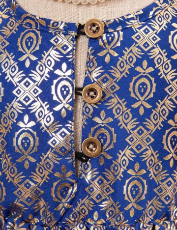 Rochie Shein Kids, albastru/auriu