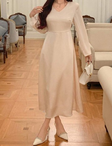 Rochie medie Dazy, crem