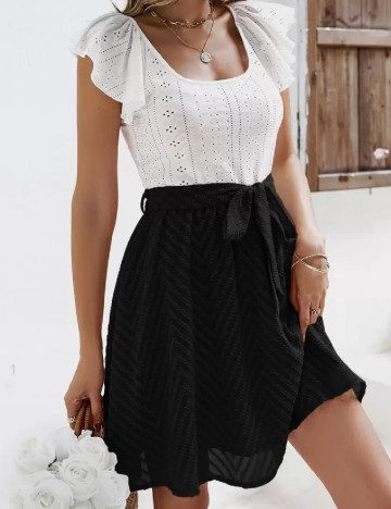 Rochie scurta SHEIN, alb/negru
