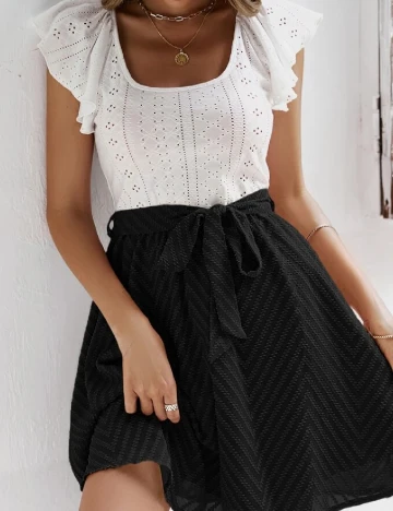 Rochie scurta SHEIN, alb/negru