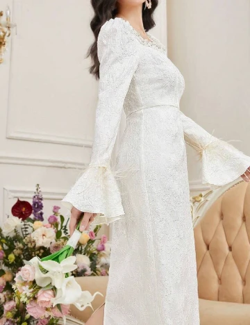 Rochie lunga SHEIN, ecru Alb