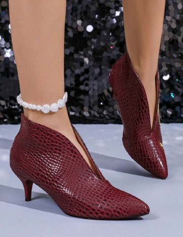 
						Botine SHEIN, visiniu