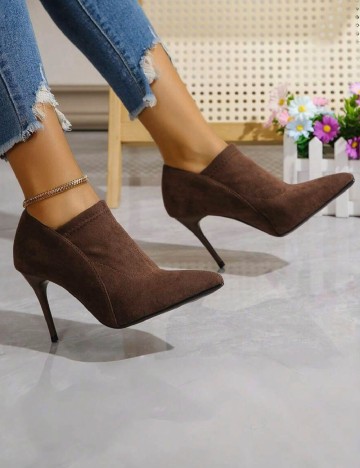 Botine SHEIN, maro