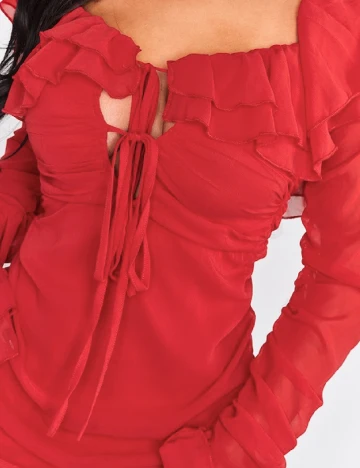Rochie scurta PRETTYLITTLETHING, rosu