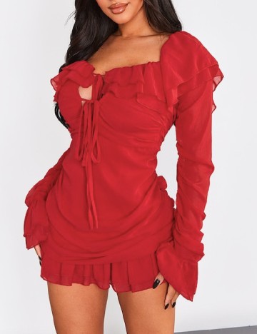 Rochie scurta PRETTYLITTLETHING, rosu
