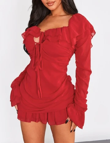 Rochie scurta PRETTYLITTLETHING, rosu