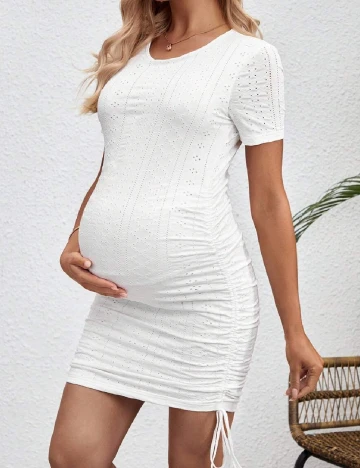 Rochie scurta SHEIN Maternity, alb