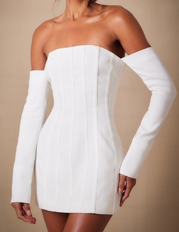 Rochie scurta PRETTYLITTLETHING, alb