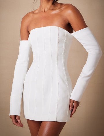 Rochie scurta PRETTYLITTLETHING, alb