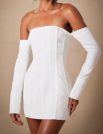 Rochie scurta PRETTYLITTLETHING, alb