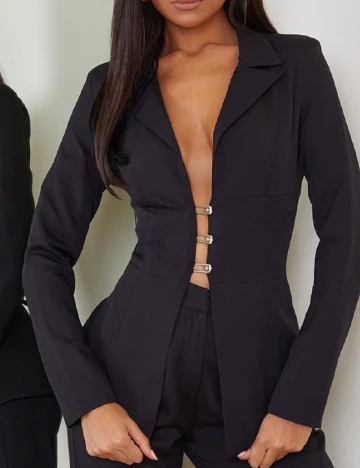 Sacou PRETTYLITTLETHING, negru