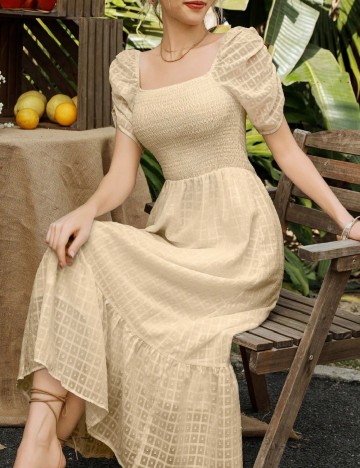 Rochie lunga SHEIN, crem