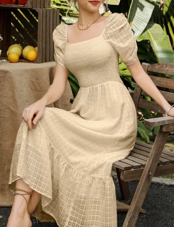 Rochie lunga SHEIN, crem