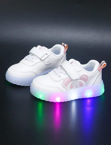 Adidasi cu luminite Shein Kids, alb Alb