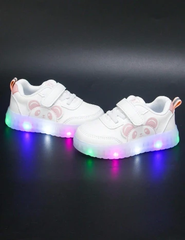 Adidasi cu luminite Shein Kids, alb Alb
