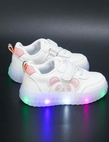 Adidasi cu luminite Shein Kids, alb Alb