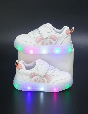 Adidasi cu luminite Shein Kids, alb Alb
