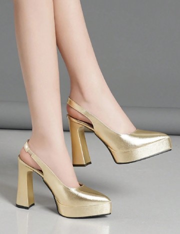 
						Pantofi SHEIN, auriu