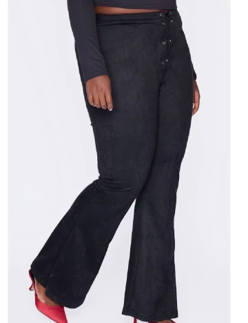 Pantaloni PRETTYLITTLETHING Plus Size, negru