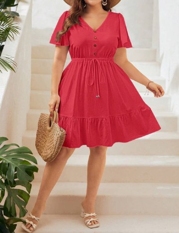 Rochie scurta SHEIN CURVE, rosu