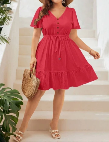 Rochie scurta SHEIN CURVE, rosu