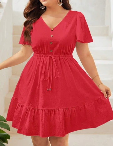 Rochie scurta SHEIN CURVE, rosu