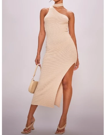 Rochie medie PrettyLittleThing, crem