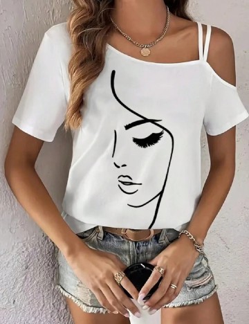 Tricou SHEIN CURVE, alb