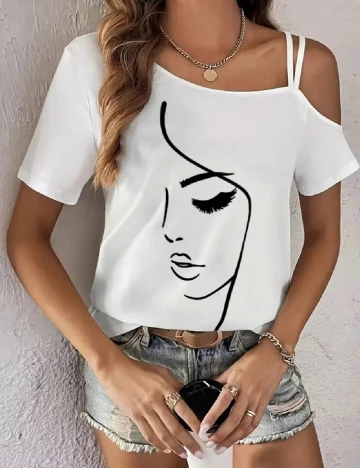 Tricou SHEIN CURVE, alb