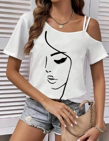Tricou SHEIN CURVE, alb