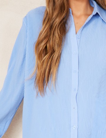 Camasa Oversize PrettyLittleThing, albastru
