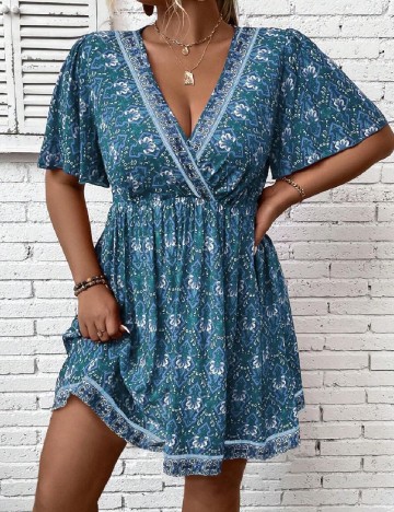 Rochie scurta SHEIN CURVE, albastru