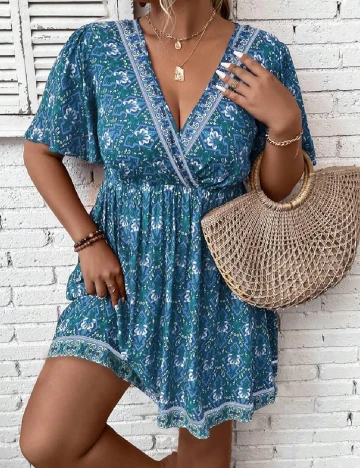 Rochie scurta SHEIN CURVE, albastru