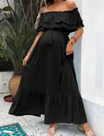 Rochie lunga SHEIN Maternity, negru