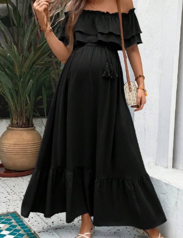 Rochie lunga SHEIN Maternity, negru