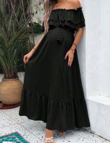Rochie lunga SHEIN Maternity, negru