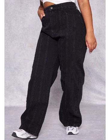 Blugi PRETTYLITTLETHING Plus Size, negru