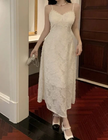 Rochie lunga Dazy, crem Crem
