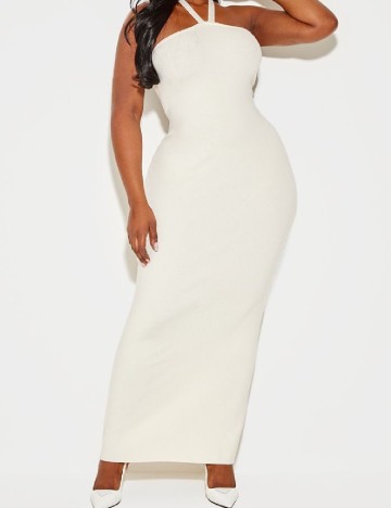 Rochie lunga PRETTYLITTLETHING, ecru