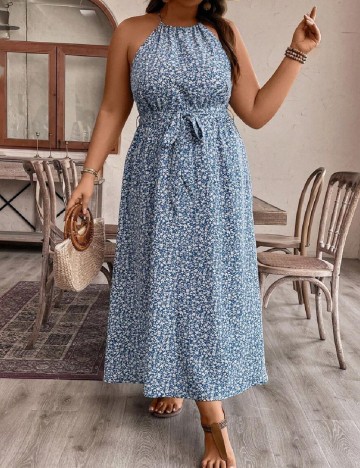 Rochie lunga SHEIN CURVE, albastru