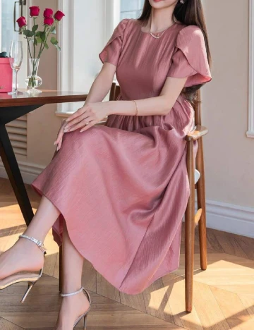 Rochie medie Dazy, roz