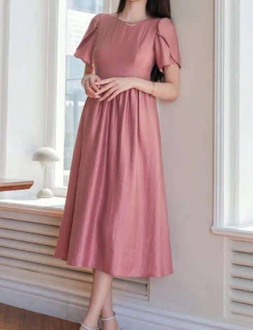 Rochie medie Dazy, roz