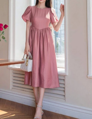Rochie medie Dazy, roz