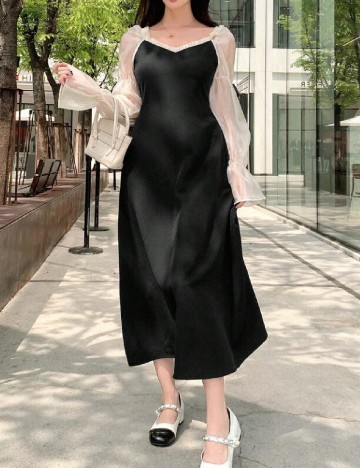 
						Rochie lunga Dazy, negru