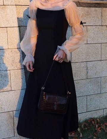 Rochie lunga Dazy, negru