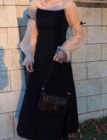 Rochie lunga Dazy, negru Negru
